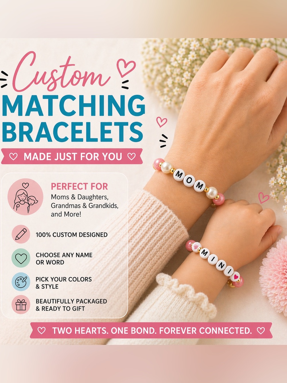 Handmade Mommy & Me Bracelet Set | Matching Family Bracelets